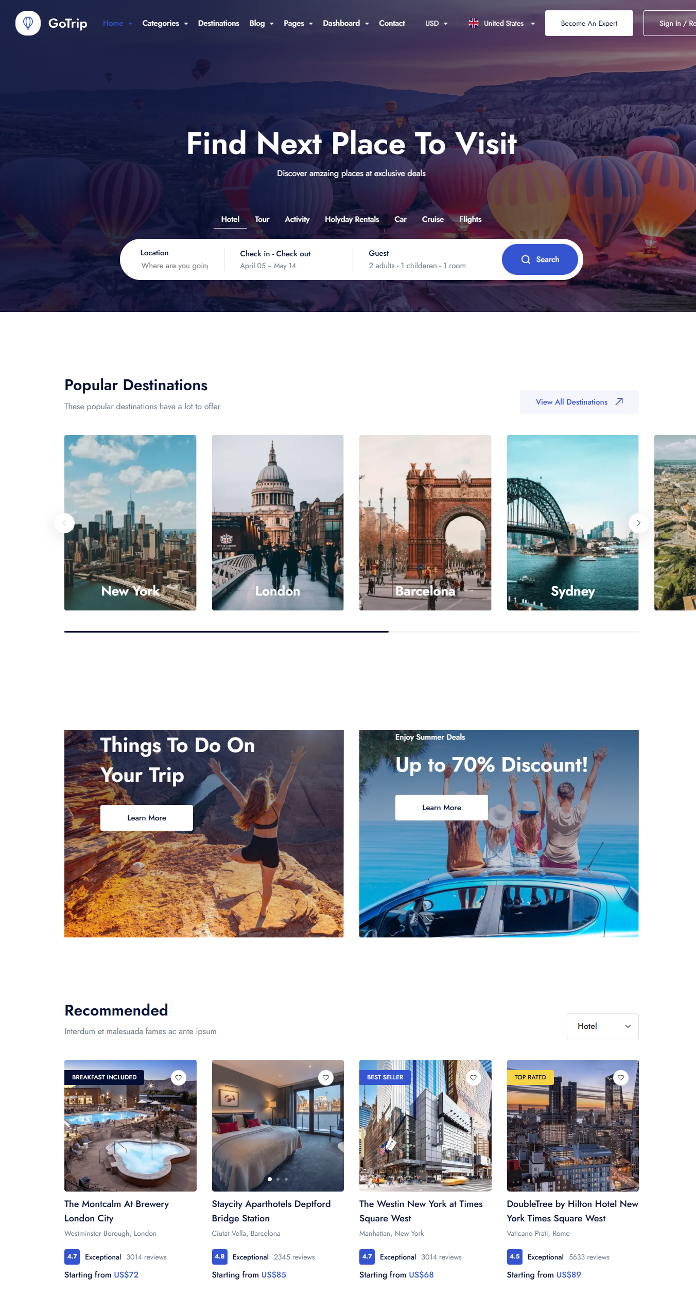 GoTrip Travel Website